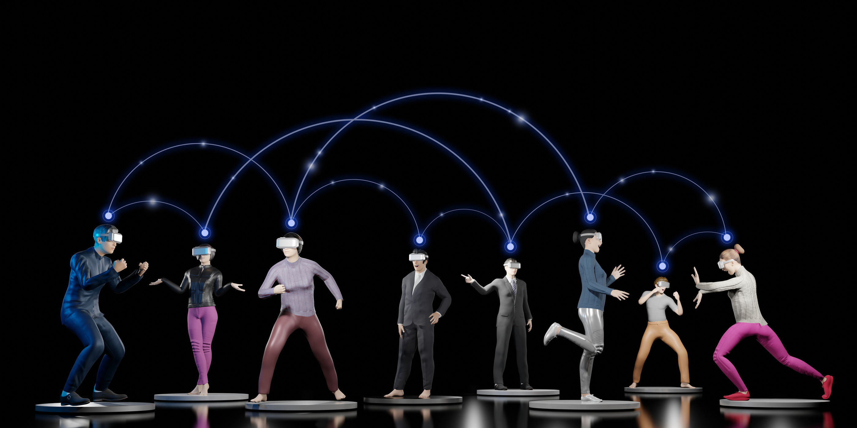 Metaverse Social Networks Avatars VR Glasses People &amp; Ac